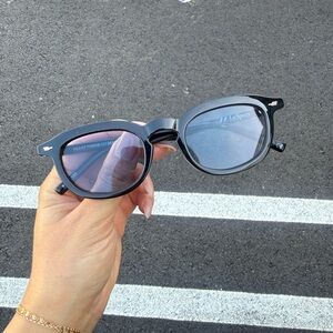 Le Specs Glossy Black Retro Cat-Eye Sunglasses